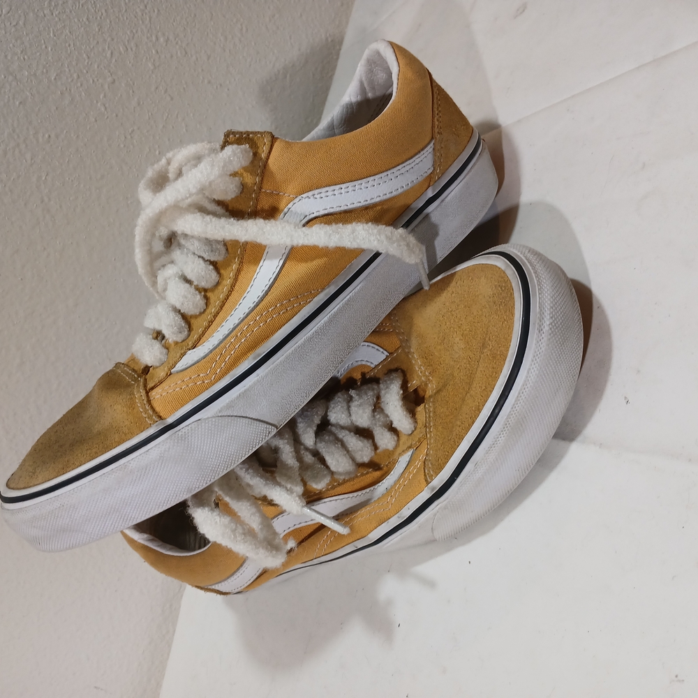 Casual Yellow Sneakers with White Laces
